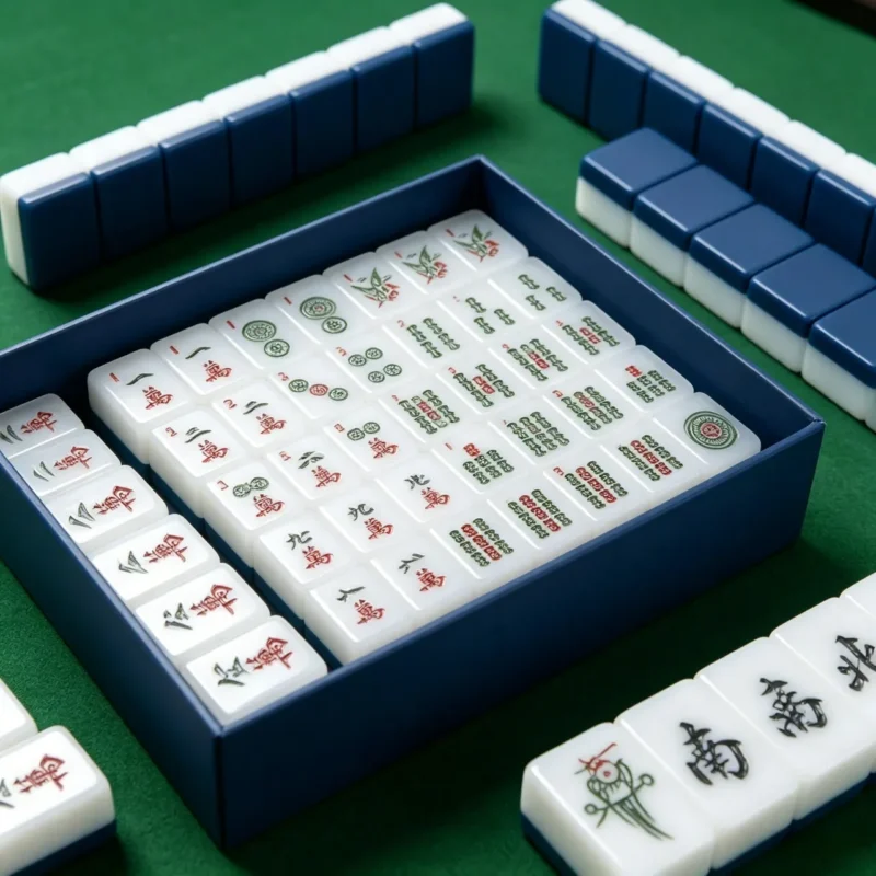 Wholesale Professional Mahjong Set - Navy Blue 166 Acrylic Tournament Tiles
